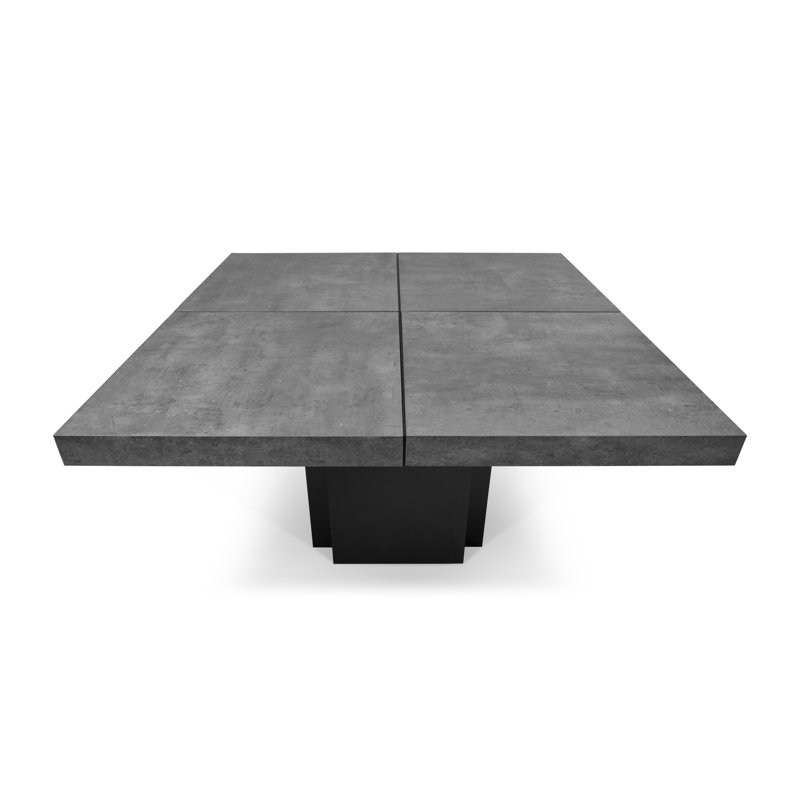 Table de salle à manger Jake, H 30 po x l 59 po x P 59 po, Gris / noir 
