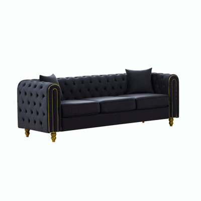 Canapé Chesterfield en velours capitonné