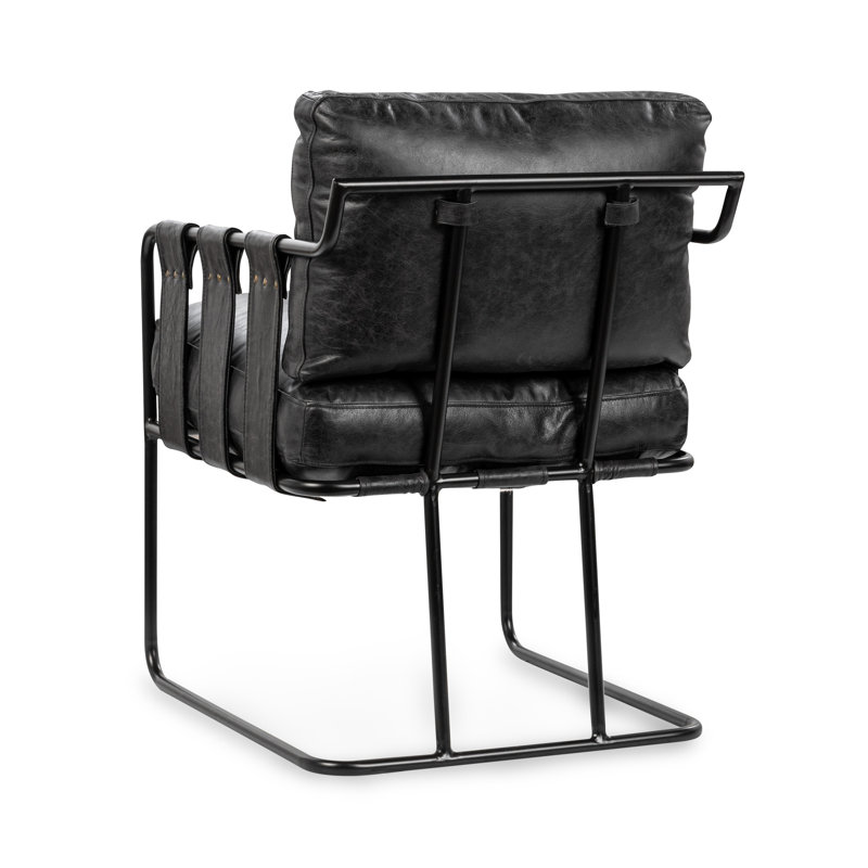 Strapling Leather Dining Chair, Black