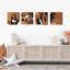 4 pièces de décoration murale rustique abstraite faite à la main