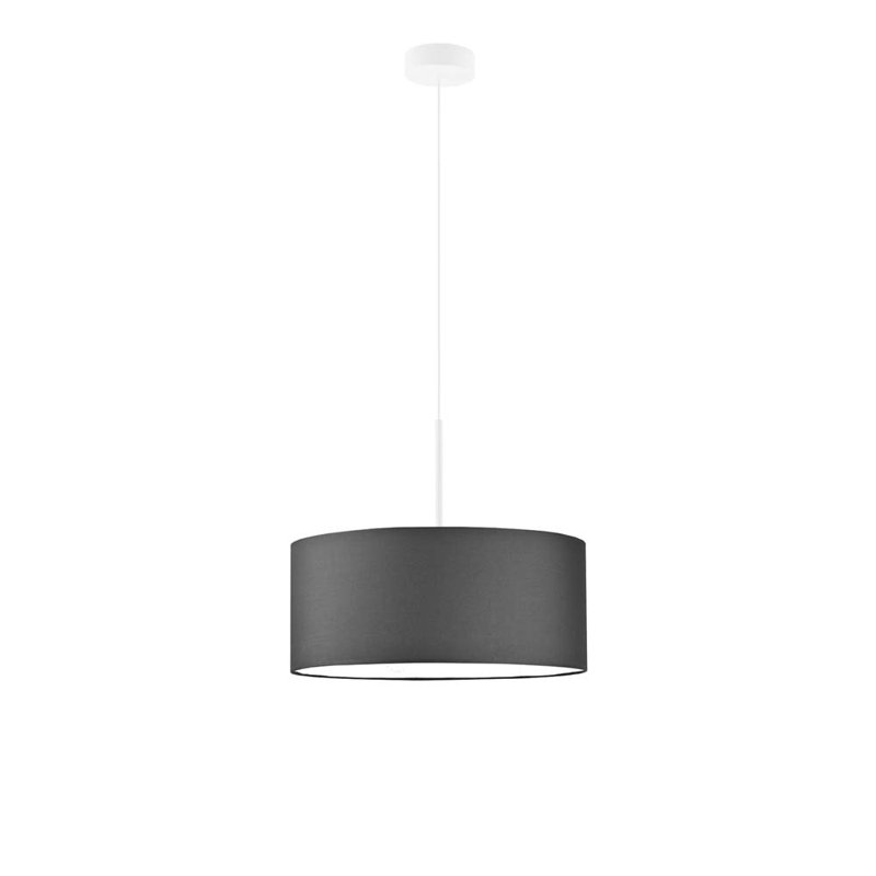 Aubryn 3 - Light Drum Pendant, Graphite, White, 120cm H x 40cm W x 40cm D