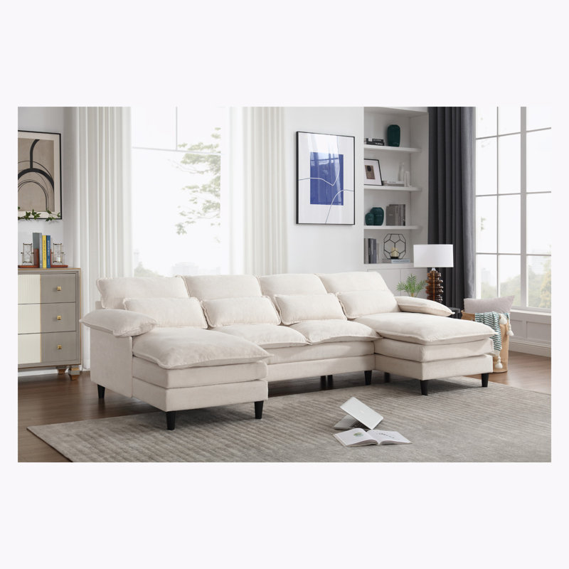 Canapé modulaire en U modulaire, Polyester beige