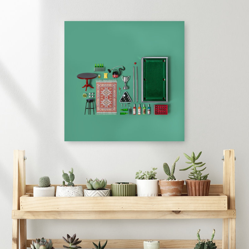 «Miniature Pool Hall», reproduction d'art mural, H 18 po x l 18 po