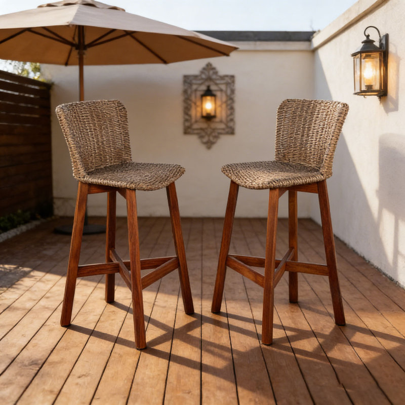 Tabouret d'extérieur, Brun clair, teck