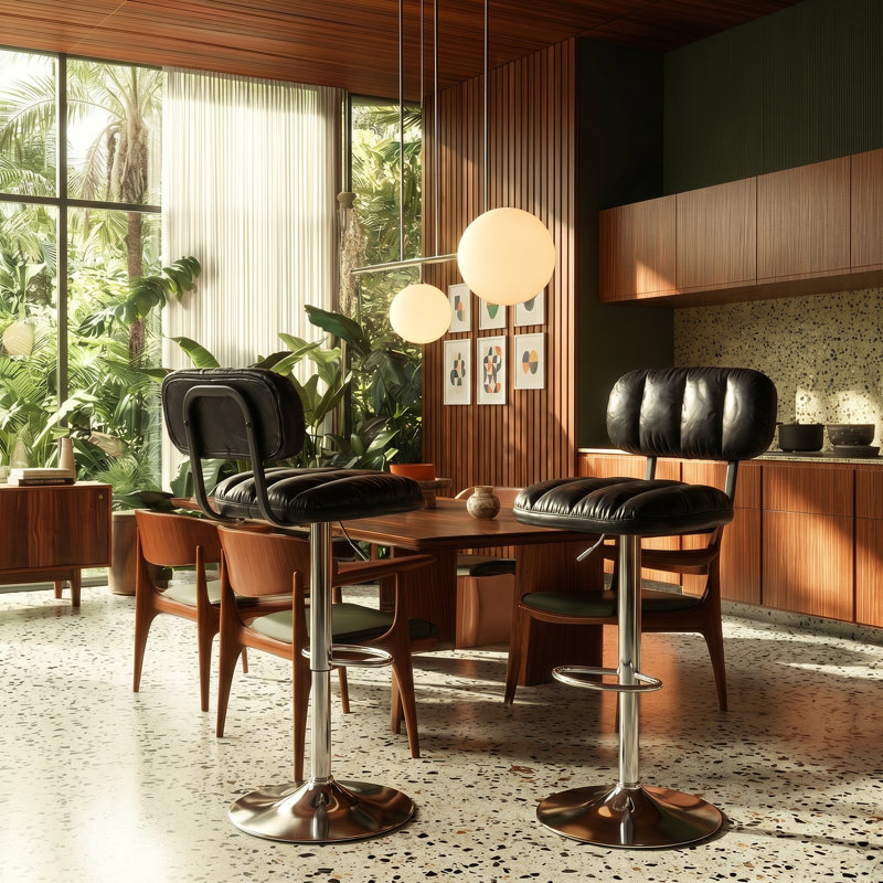 Tabouret de bar en similicuir réglable l 17,5 po x P 16 po x H 44 po Wonder Haus