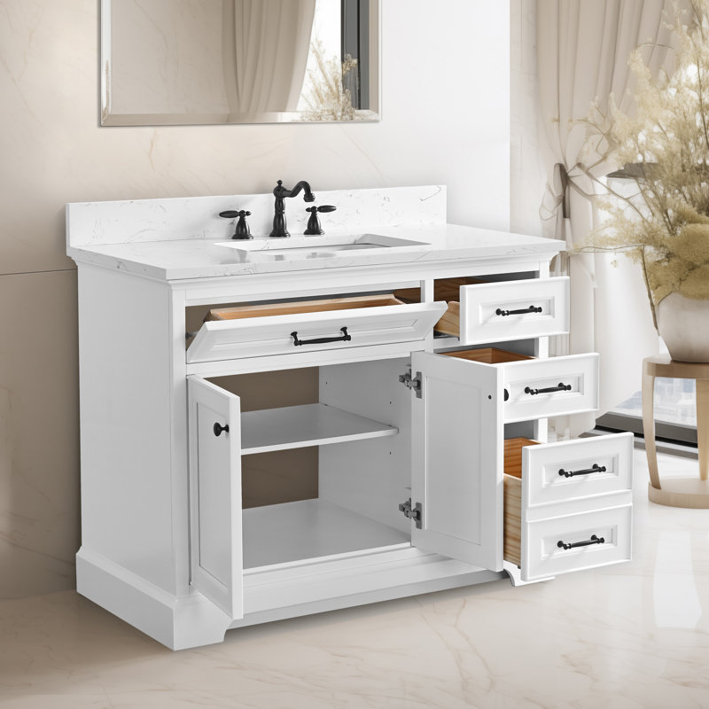 Aanayah 42" Single Bathroom Vanity Set, White