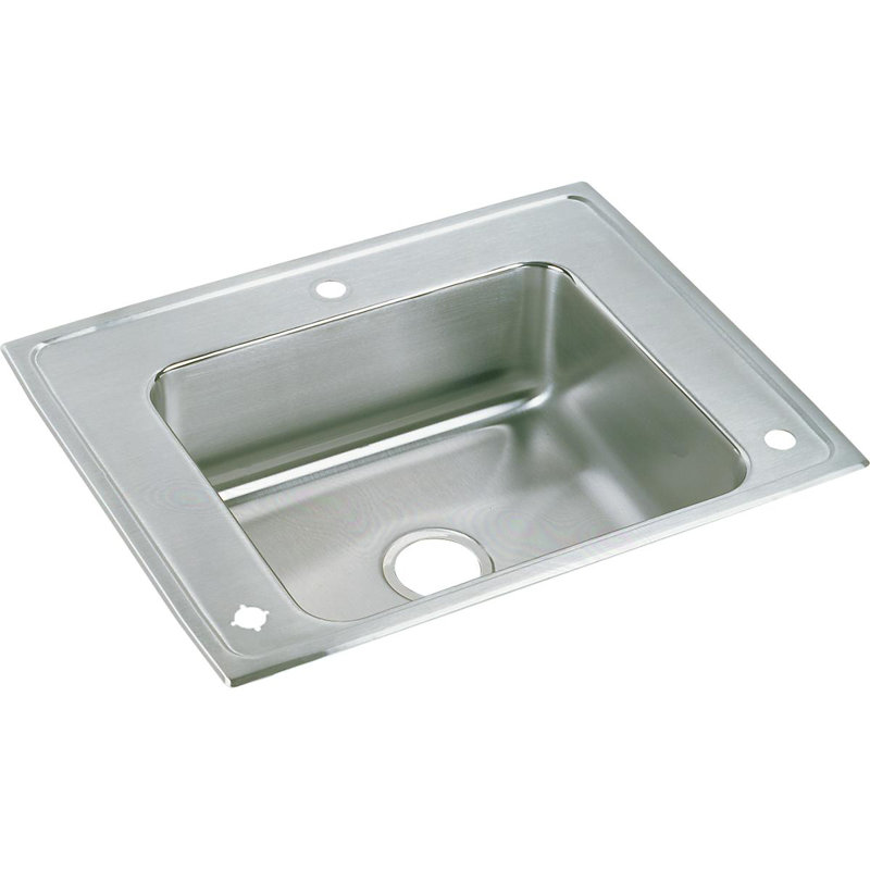 Lavabo de salle de classe à simple cuve en acier inoxydable 28 "x 22" x 7,625 "Lustertone Classic