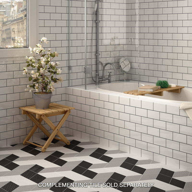 Rhombus 6" x 10" Porcelain Patterned Wall & Floor Tile