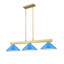 Lustre linéaire en acier à intensité variable à 3 lumières Caine-94484123