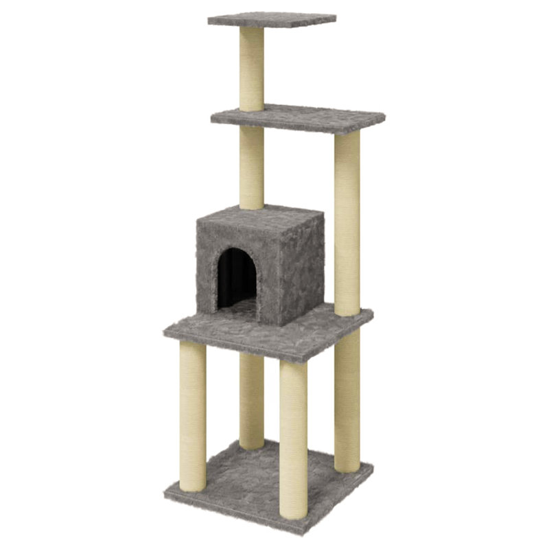 Duran 105cm H Cat Tree, Grey/Beige