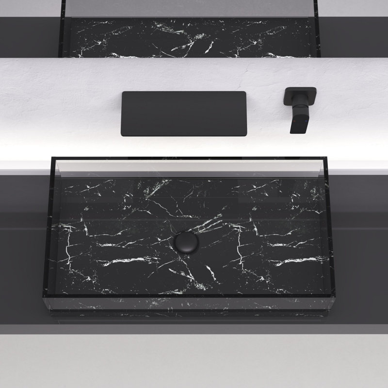 Waterfall Bathroom Sink Faucet, Matte Black