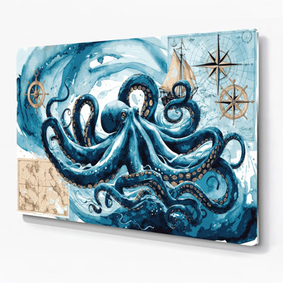 Art mural nautique bleu nautique