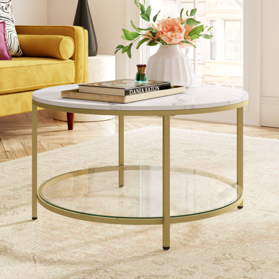Aubra Round Coffee Table with Storage