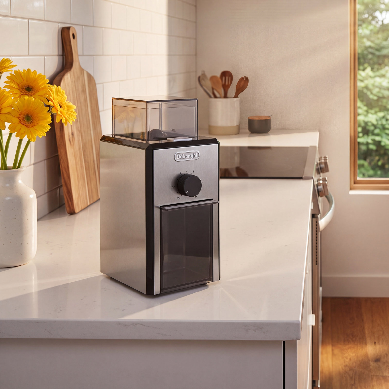 De'Longhi Burr Coffee Grinder, Stainless Steel