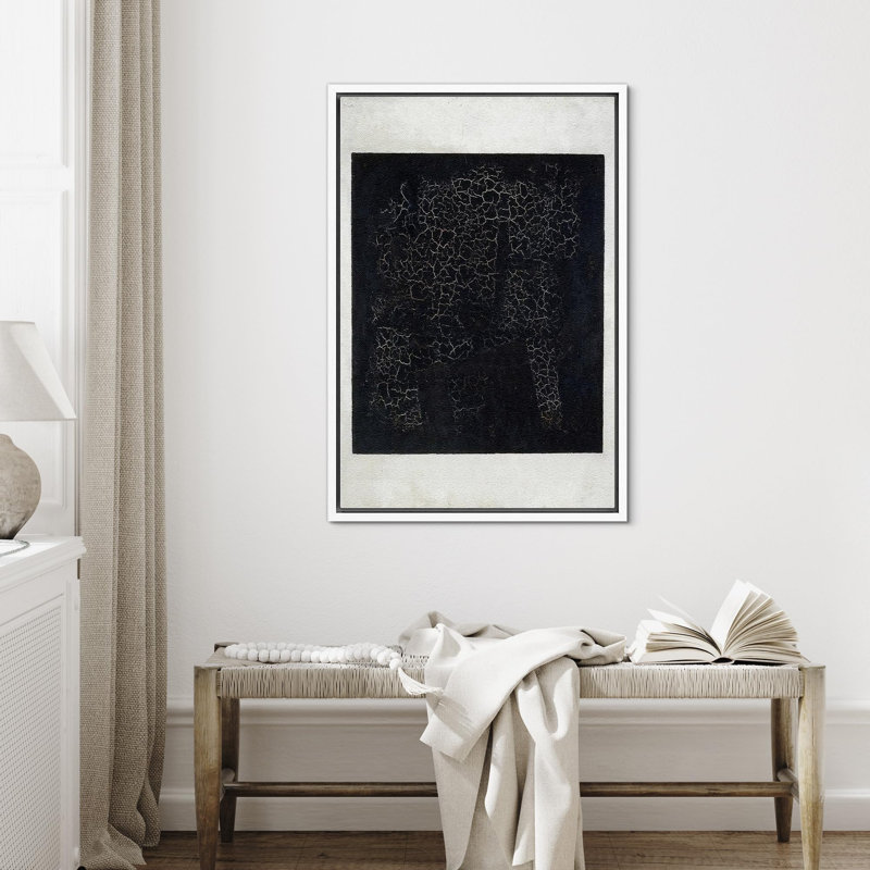 Paysage minimaliste texturé noir abstrait sur, H 24 po x l 16 po, Blanc
