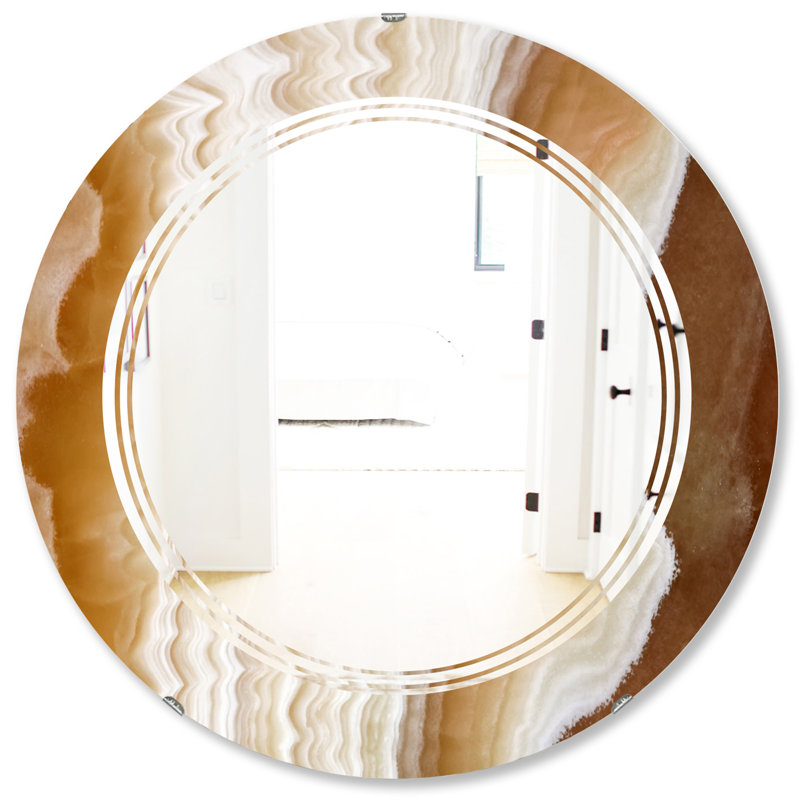 Miroir mural sans cadre 3 triples rustique en marbre geode, H 31,5 po x l po