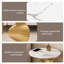 Plateau de table d'appoint 20 po en faux marbre or blanc avec piédestal en spirale en métal Veine unique Style moderne résistant aux rayures et à la chaleur pour canapé-2080663571