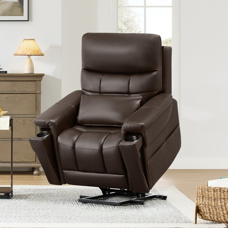 Fauteuil inclinable électrique à deux moteurs avec massage et chaleur, Brown