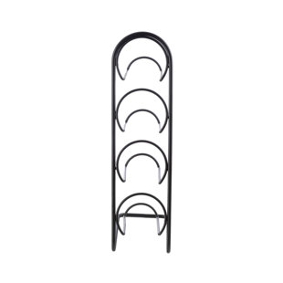 4 Bottle Tabletop/Countertop Wine Bottle & Glass Rack in