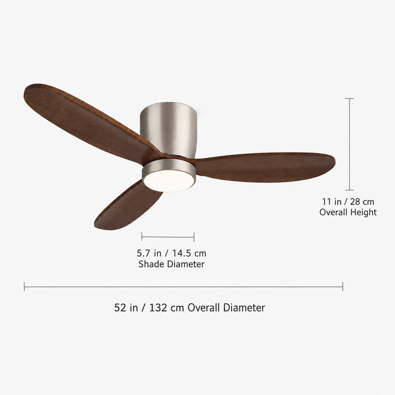 Ventilateur de plafond encastré 52 "avec lumières DEL et télécommande