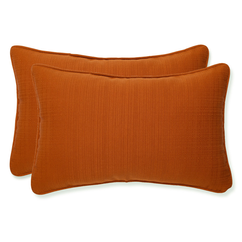 Cinnamon Brown 16.25" x 7.5" Rectangular Outdoor Throw Pillow Set