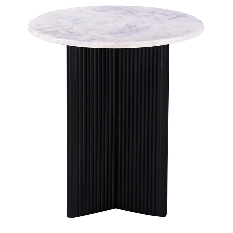  Table basse Friedemann, base ronde en bois massif et table d'appoint pour table de salon