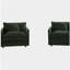 Ensemble de 2 chaises d'appoint, fauteuils rembourrés en chenille haut de gamme, chaises d'appoint de salon avec coussin décoratif, chenille verte-1738878753
