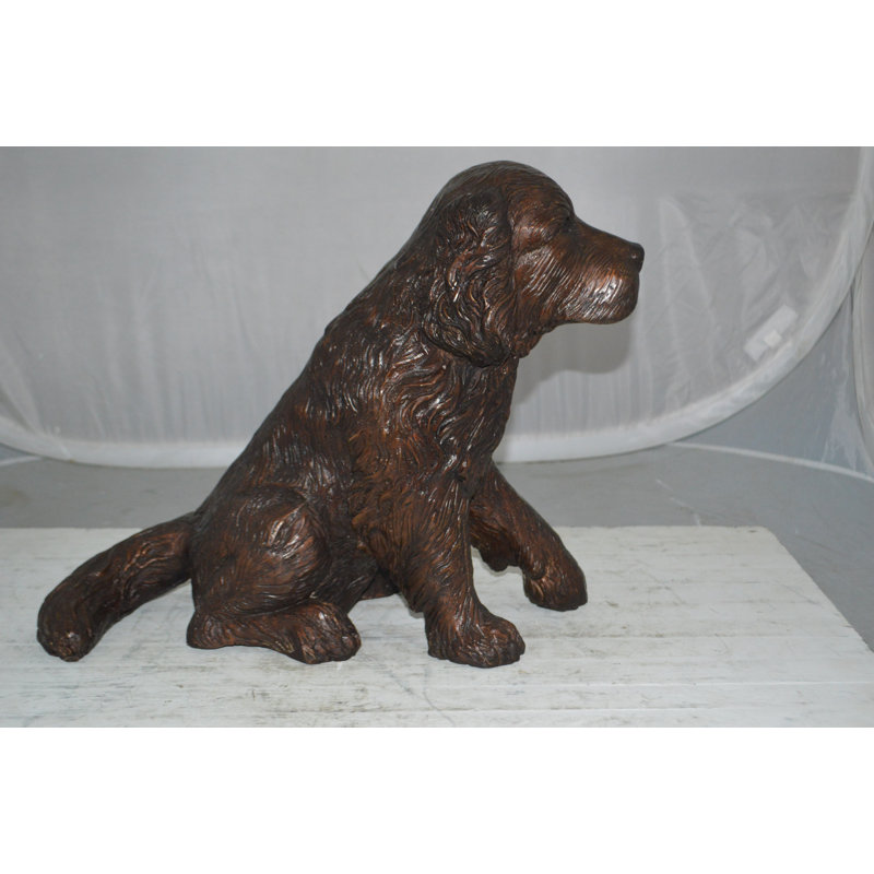 Statue en bronze d'épagneul cocker Josephs assis - Taille: L 20 po x l 10 po x H 16 po.