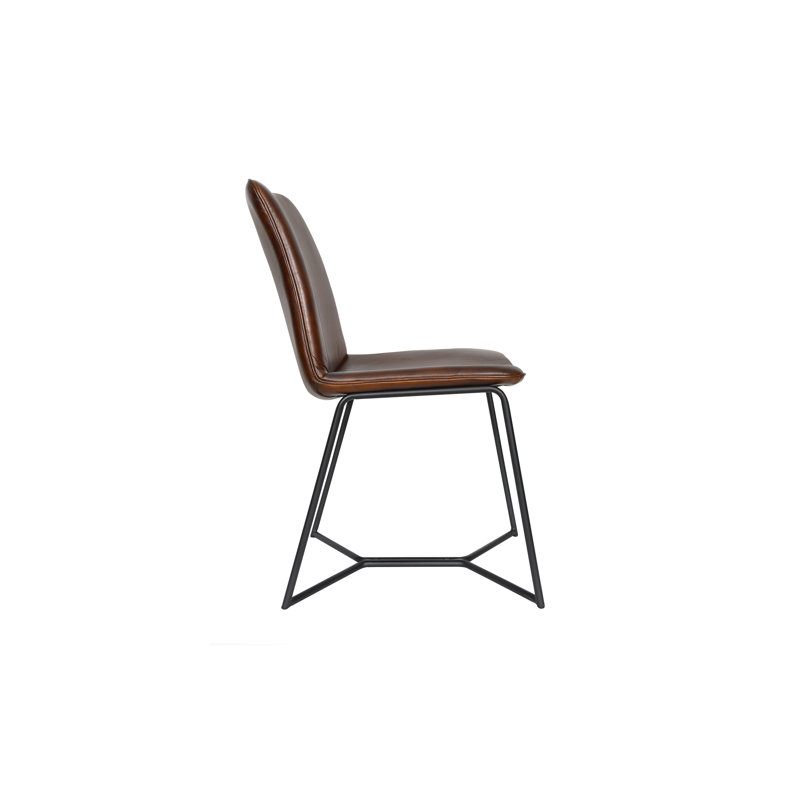 Brisben Leather Dining Chair, Hand Washed Chestnut