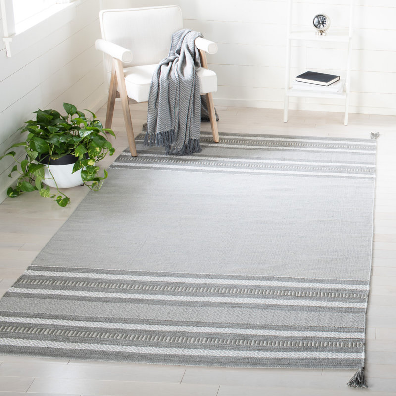 Zoltán Hand Woven Cotton Rug, Rectangle 6' x 9'