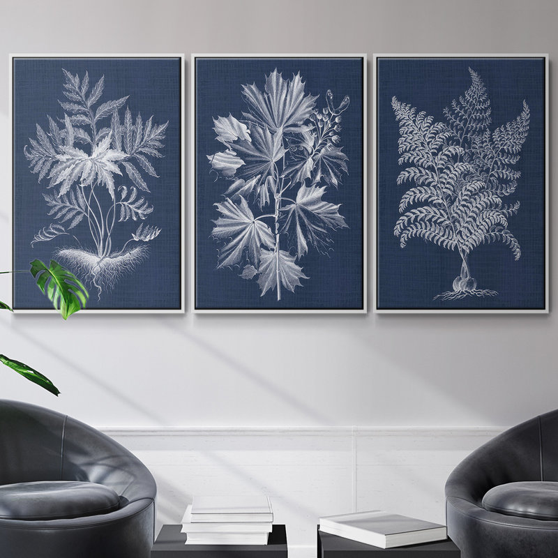 Fleurs des saisons VI 3 pièces, H 40 po x l 78 po, Blanc