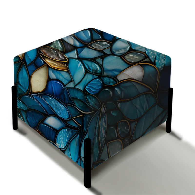 Motif tropical de mosaïque océanique - repose-pieds carré tropical