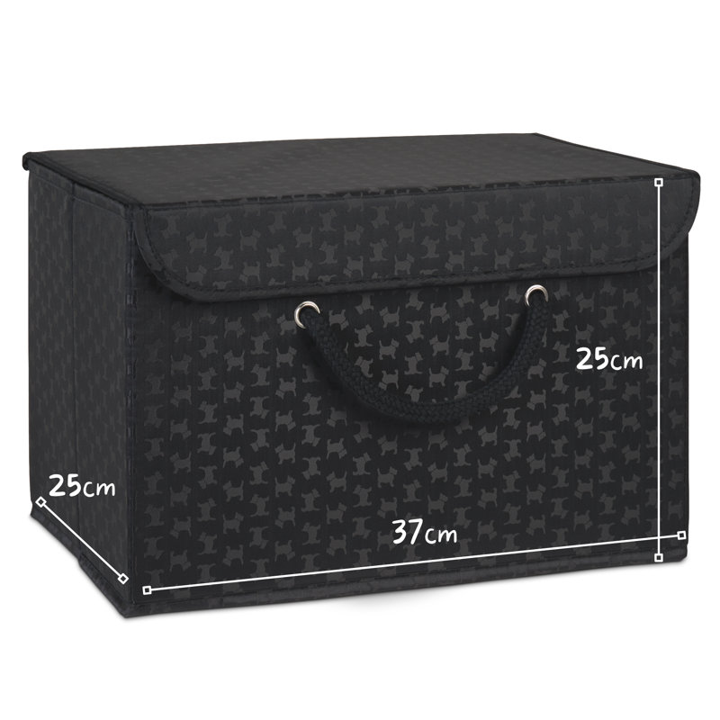 Marlow Home Co. Fabric And Canvas Storage Fabric Decorative Bin, Black, Pack of 2