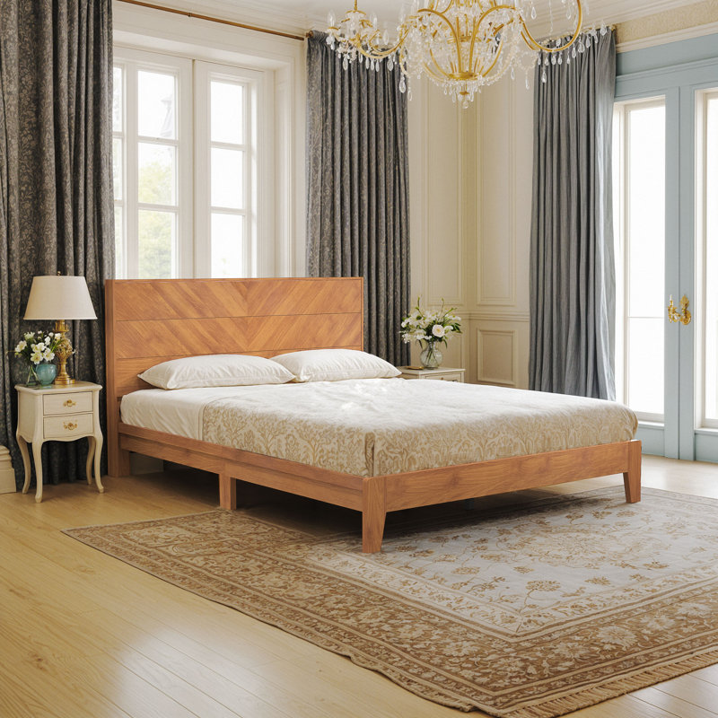 Aleshire Platform Bed, Amber Walnut, Queen