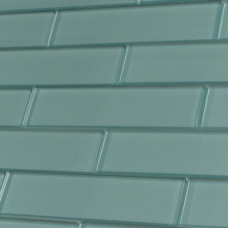 Carreau de mosaïque en verre 2X8 Subway, Marin
