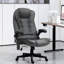 Fauteuil de bureau à 6 points vibrant et chauffant, gris foncé - inclinable, rembourré, siège chauffant à dossier réglable, hauteur
