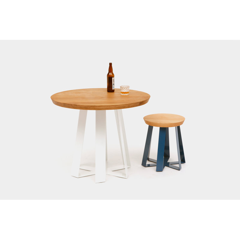 ARS Round Walnut Wood Dining Table, 48" W x 48" L