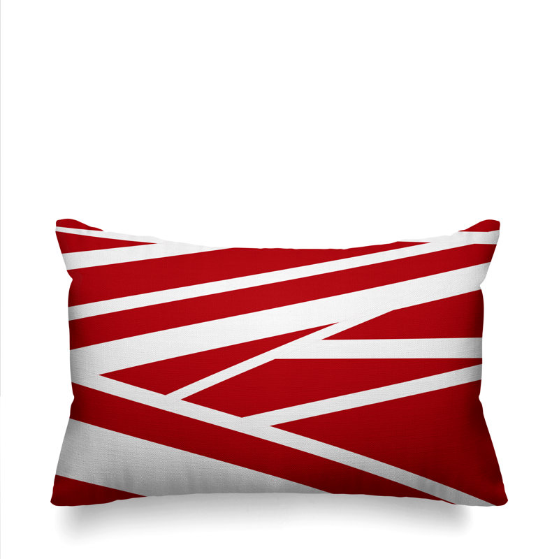 Coussin décoratif intérieur / extérieur Winslow, Rouge, Rectangulaire H 20 po x l 14 po