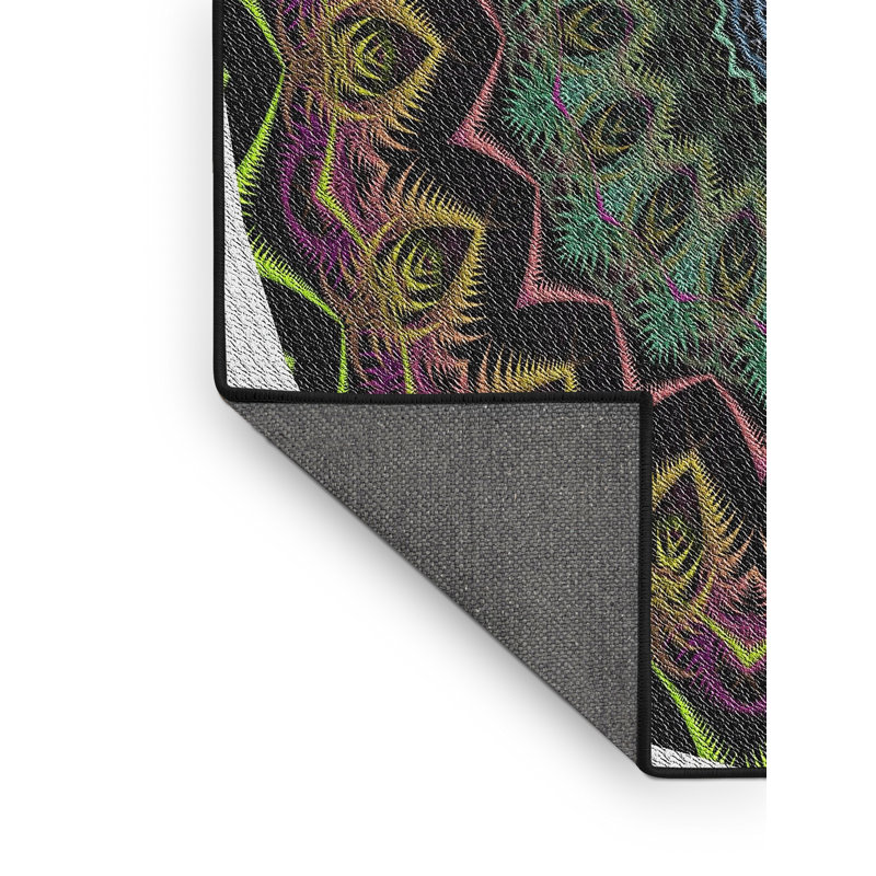 Tapis noir/vert/bleu, Rectangle 5 pi x 7 pi