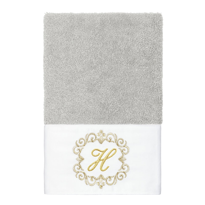 Winston Porter 100% Turkish Cotton MONICA 2PC Embellished Hand Towel Set, H