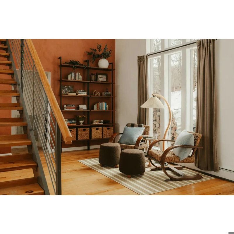 Tapis tissé à la main rayé brun et brun clair en sisal Fayean, Rectangle 5 pi x 7 pi 6 po