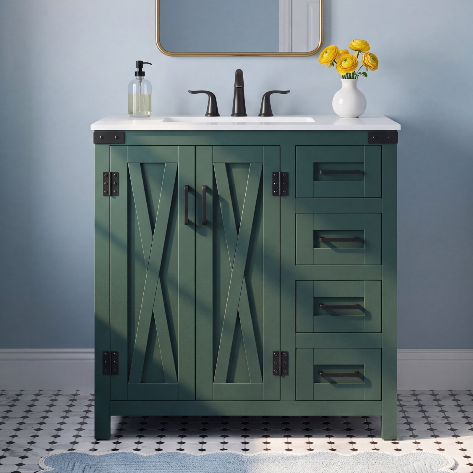 Slayton 32 " Single Bathroom Vanity, Green