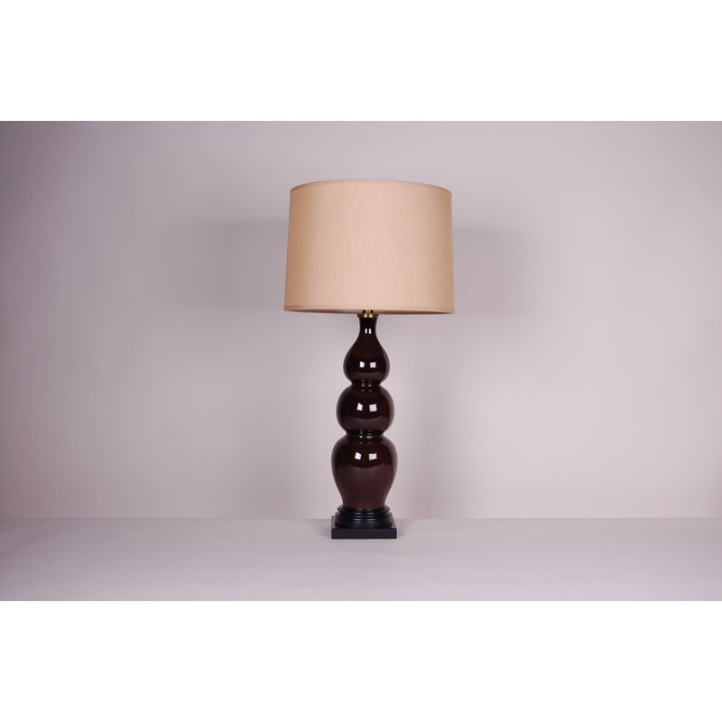 Lampe de table 33 ", Beige, Marron foncé