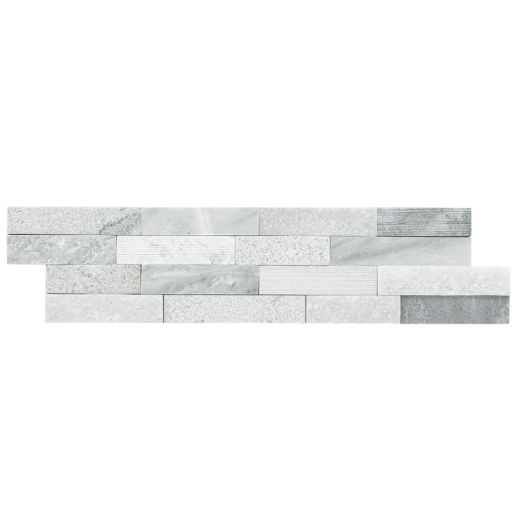 6" x 24" Multi Finish Stacked Natural Stone Ledger Panel Wall Tile