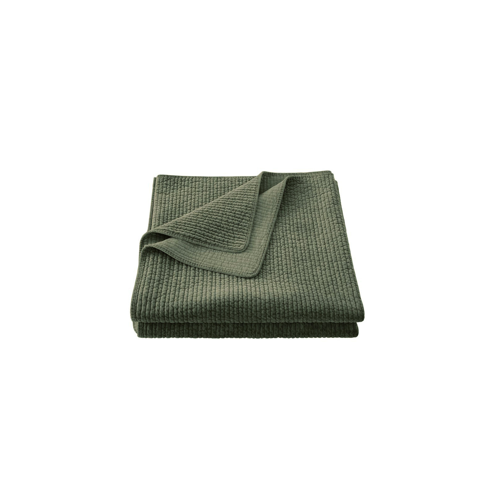 Kobie Stonewashed Cotton Velvet Modern Rustic Quilt, Twin Quilt, Fern Green