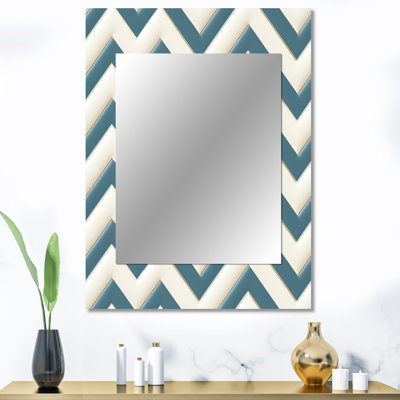 Scandinavian Chevron Elegance - miroir mural décoratif à chevrons, grand miroir à chevrons, impression d'art en métal