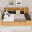 Lit de jour avec couchette, tablettes, banc, station de charge et tête de lit tapissier-973487531