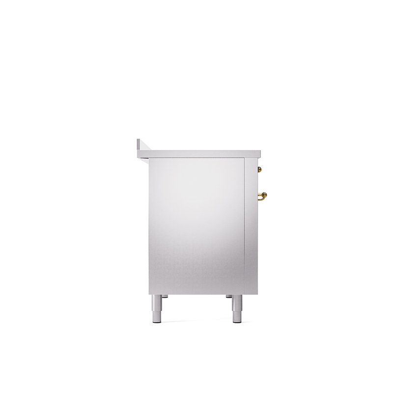 ILVE Nostalgie II 48 in Induction Range, Stainless Steel/Brass