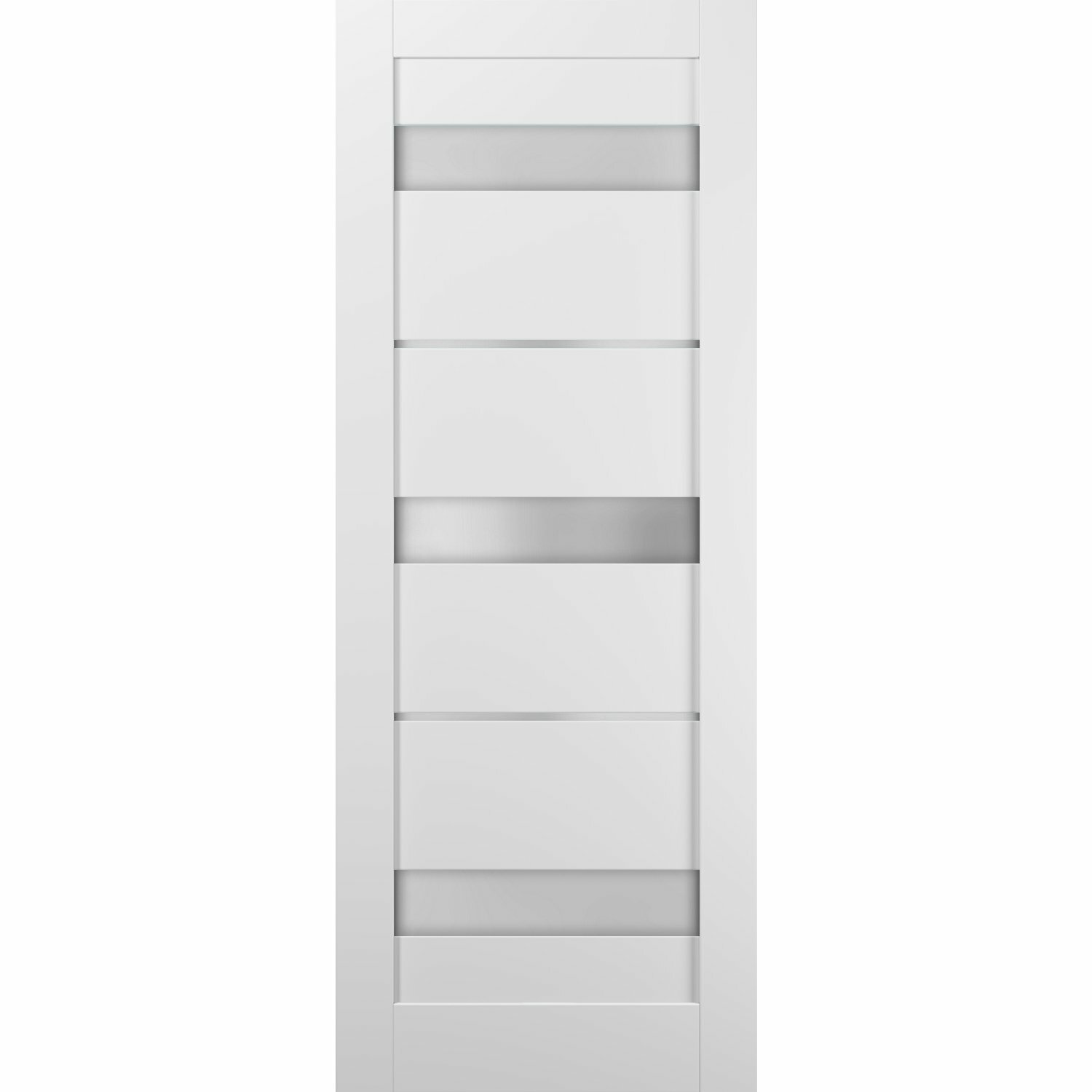 EightDoors 84 x 36 x 1-3/8 3-Lite Frosted Glass White