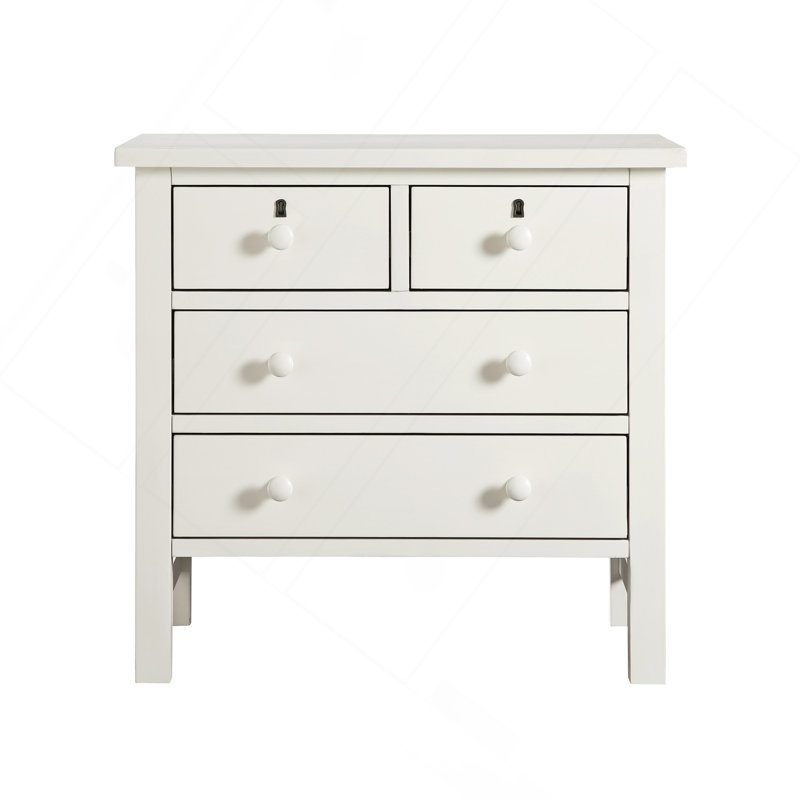 Georgina 4-Drawer Storage Nightstand - Antique White, White